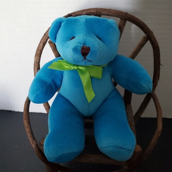 Blue Teddy Bear Plush with Stitched Nose Stuffed NOT a Toy L👀K - Picture 1 of 5